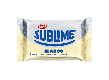 Sublime white chocolate 40 grs - box 12 und