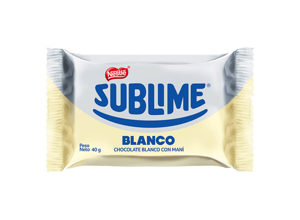 Sublime white chocolate 40 grs - box 12 und